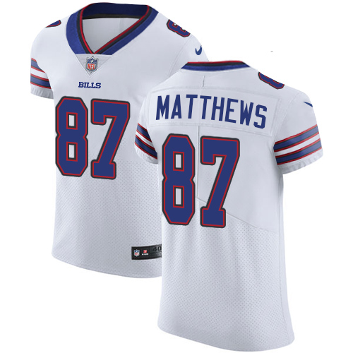 Nike Bills #87 Jordan Matthews White Men's Stitched NFL Vapor Untouchable Elite Jersey